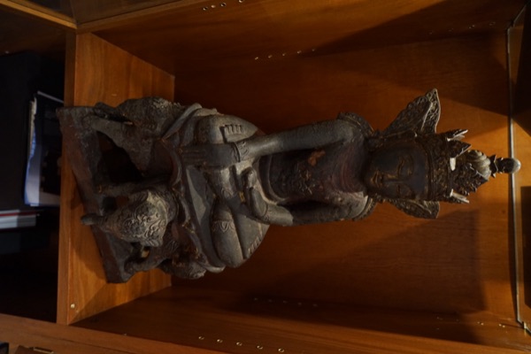 Crowned Seated Figure On Animal Base